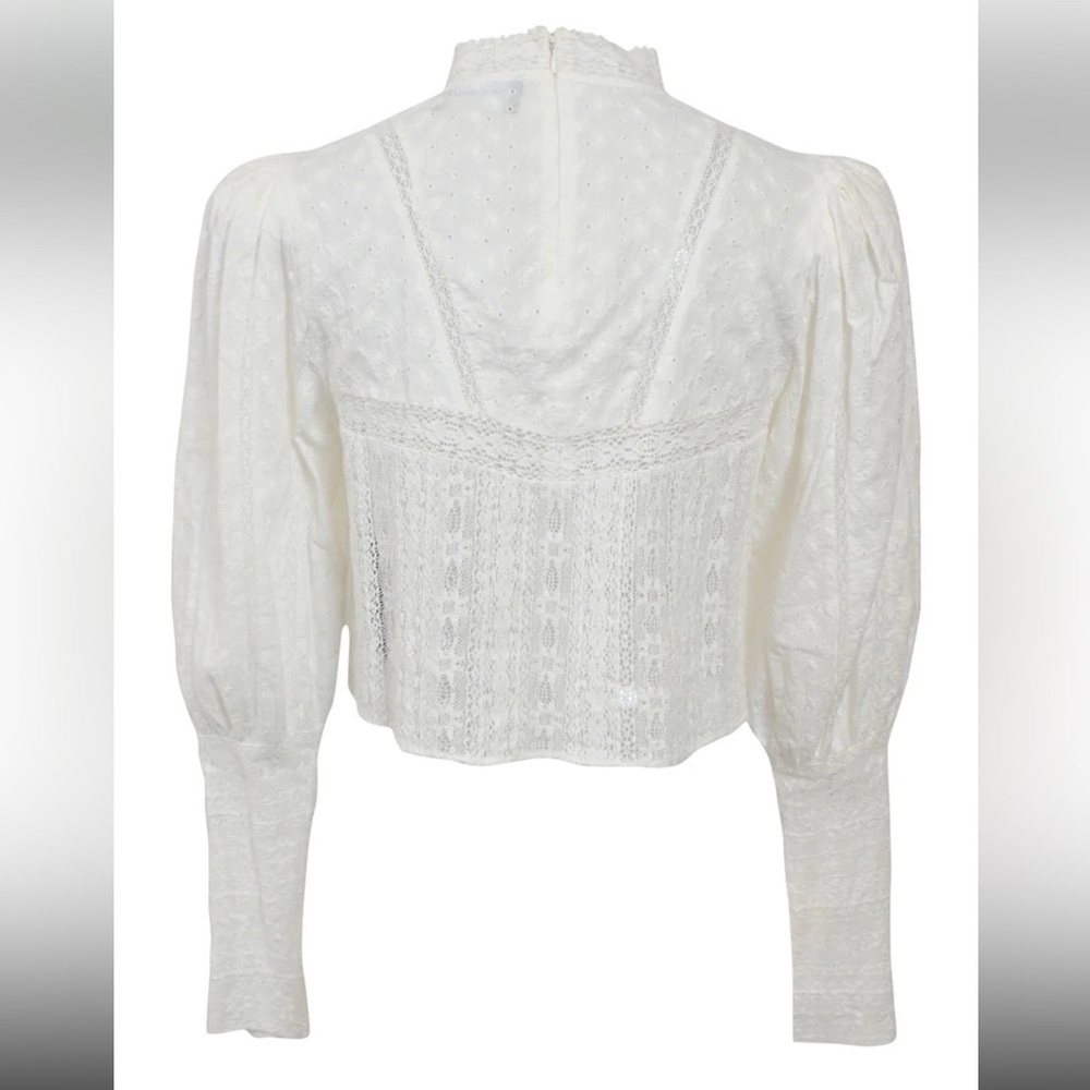 The Kooples 100% Cotton English Embroidery White Blouse Size 1, XS - Small NWT